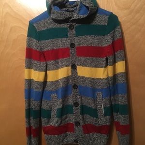 Multi Colored button down hoodie H&M